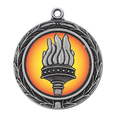 LXC Antiqued Silver finish medal