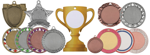 Collage of custom medal designs