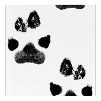 Black paw prints on white background