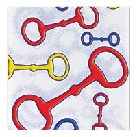 Blue, red and yellow snaffle bits