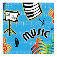 Music swatch, music notes, g-clef, piano keys 