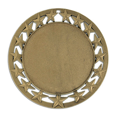 Star border, gold insert medal