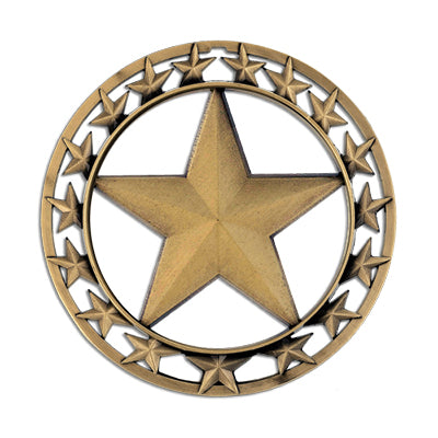 Star, star border, gold medal