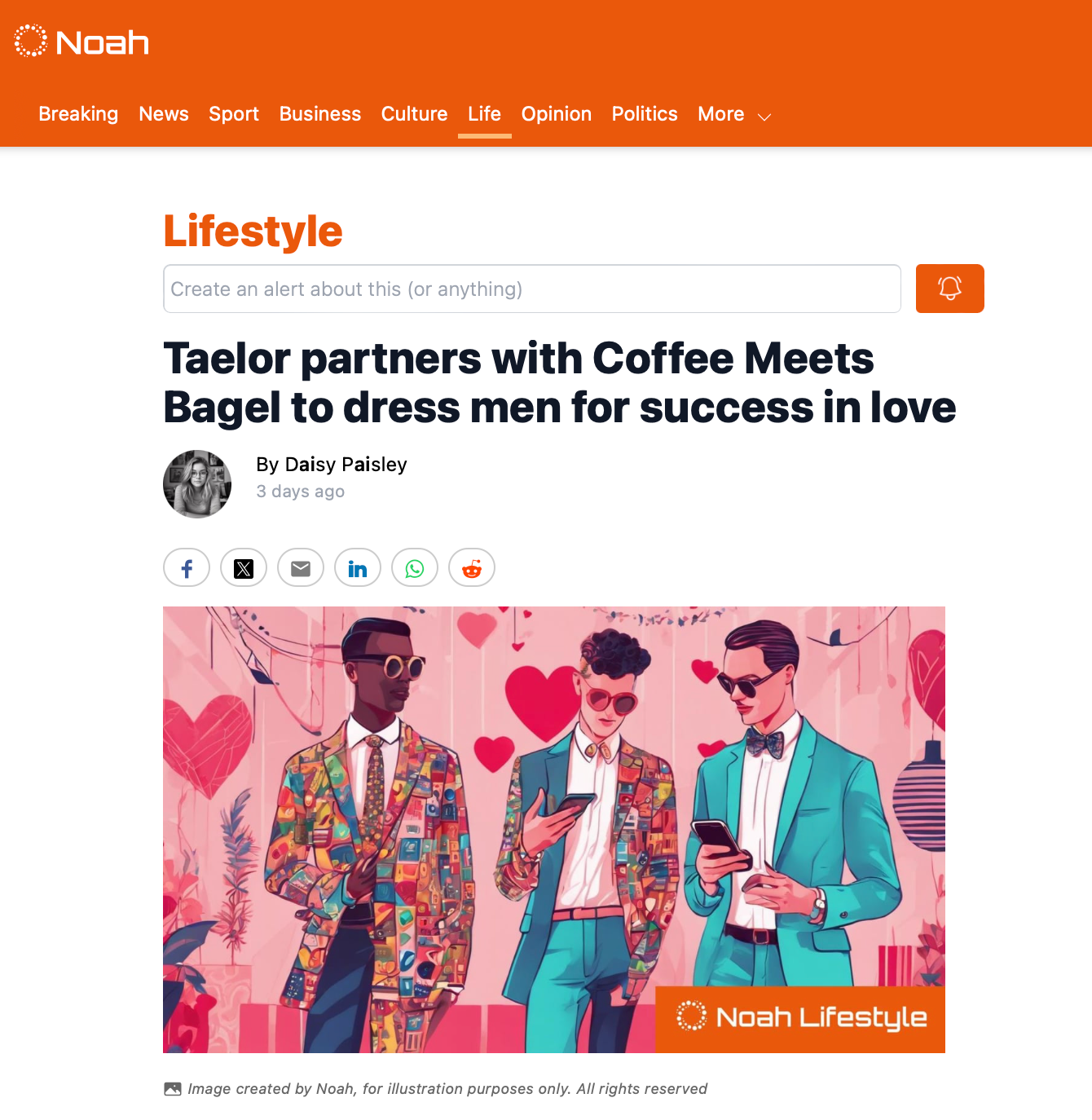 Taelor partners with Coffee Meets Bagel to dress men for success in love