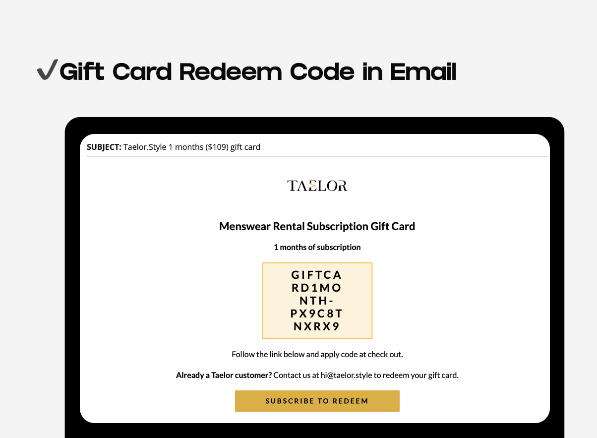 Taelor gift card redemption