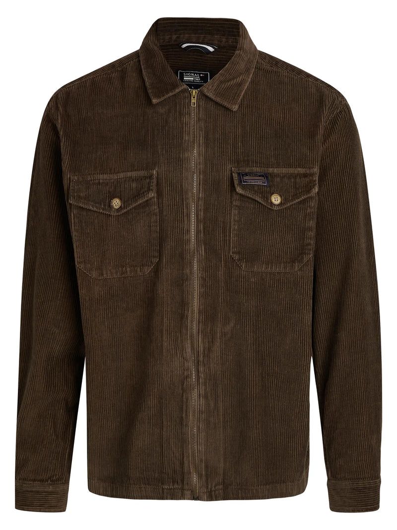 serveerster duidelijkheid Raffinaderij Signal Clothing Dark Brown Corduroy Zip Up Jacket – Taelor.Style