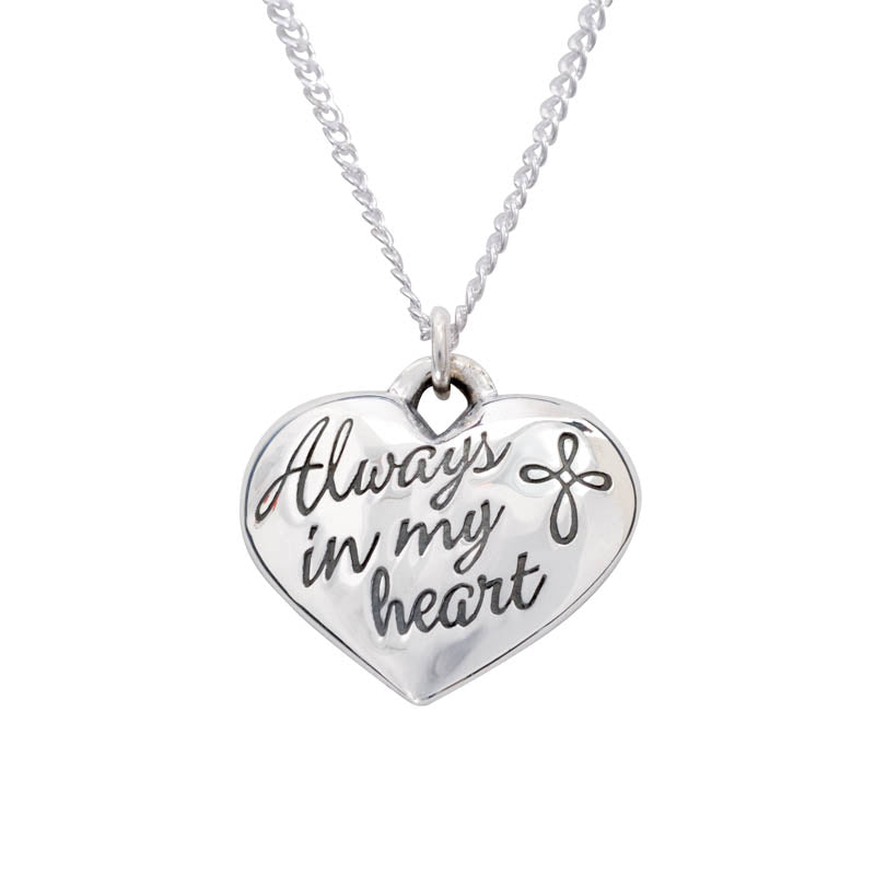 Sterling Silver Heart Necklace - Always in My Heart