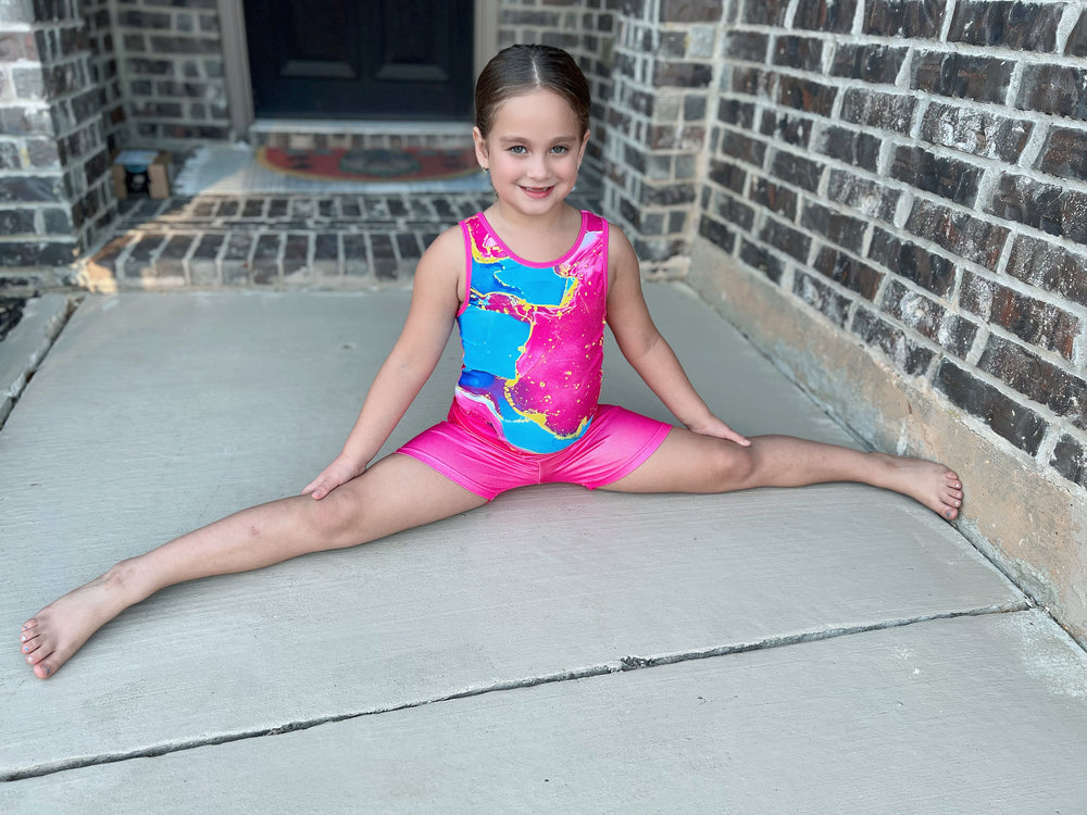 Joystream little star wears the new release gymnastics leotard set