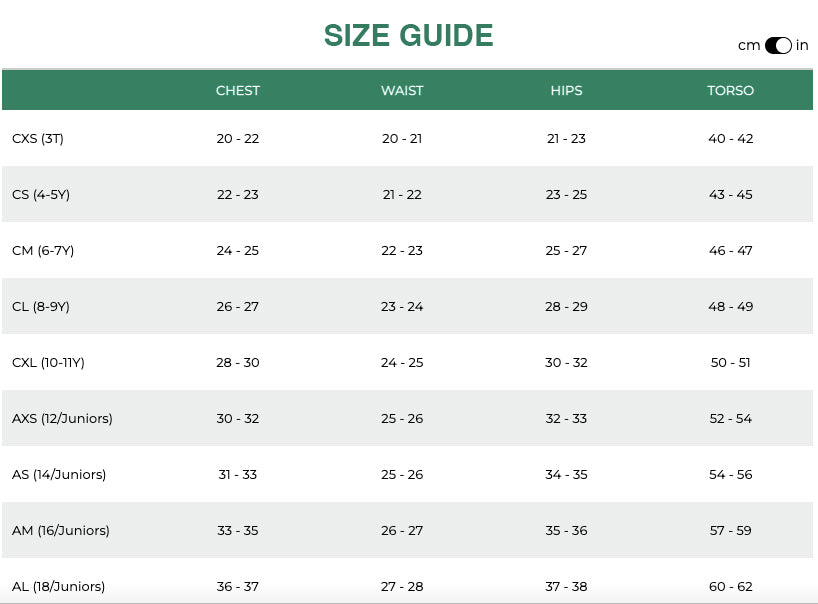 SIZE GUIDE - JOYSTREAM