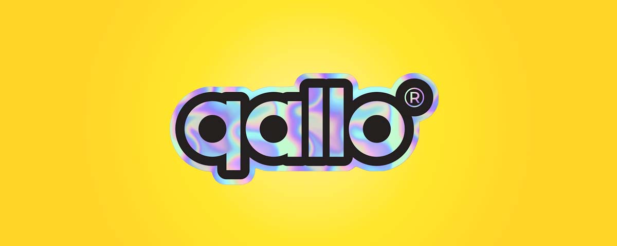 The limited edition holographic Qallo® logo sticker