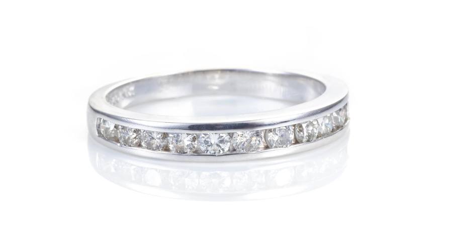 Channel Set Diamond Ring in 14k White Gold