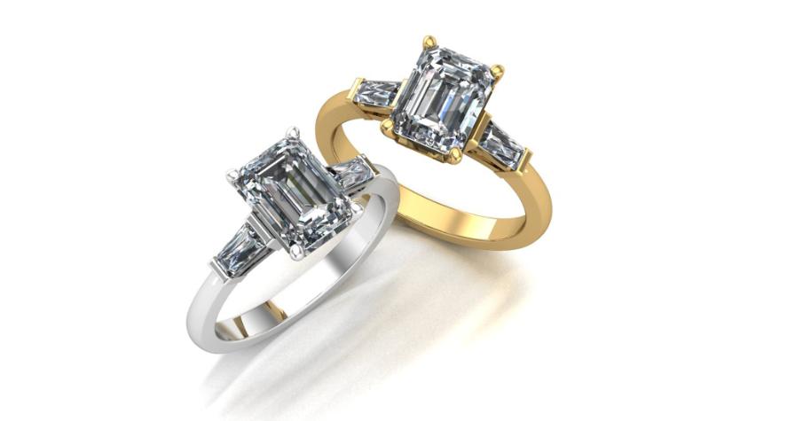 emerald cut diamond ring