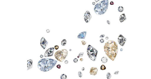 many diamonds scattered