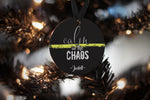 911 Dispatcher Calm in the Chaos Thin Gold Line Personalized Christmas Ornament