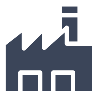 Icon of a manufacturing plant.