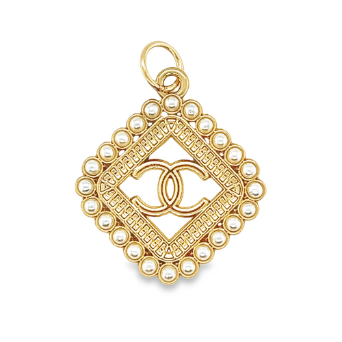 Chanel Vintage Gold Pearl Heart Button Pendant – FFJ LLC