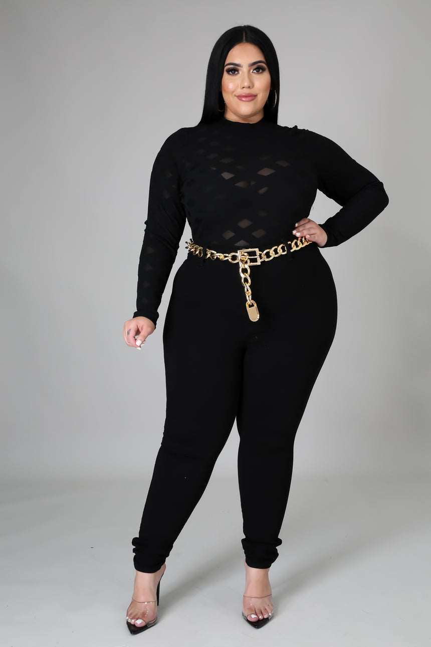 Plus Size Catsuit S M L XL XXL-5XL Size Women Black Bodysuit