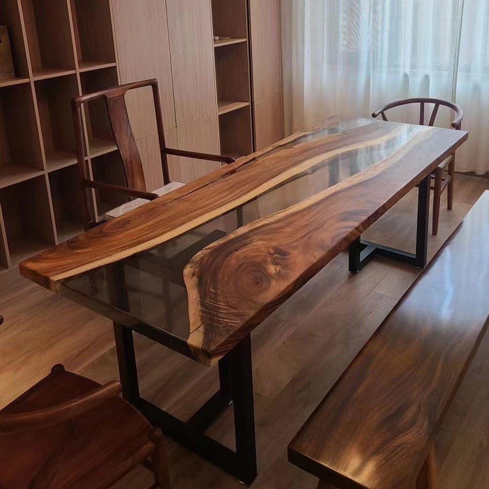 Custom Walnut Epoxy River Table CT55