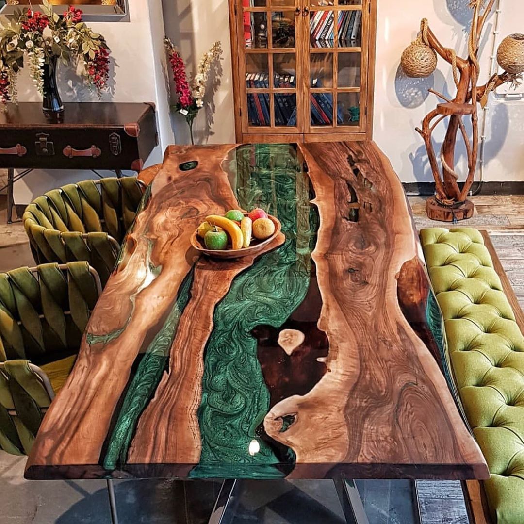 Black Walnut Epoxy River Table CT12 price difference $707.61 for Sandy