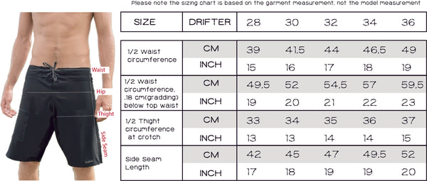 Size Chart Temple Boardshorts – driftersurf