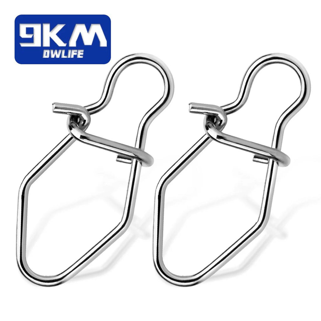 Z&S 100pcs Fast Fishing Swivel Snap Clips Stainless Steel Hanging Snap  Quick Lock Hook Link Clips Rigging Link Clips Safety Decoy Swivels Snap  Size