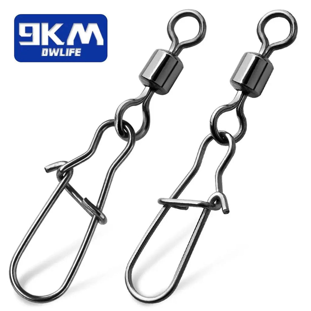 Bulk 20/50/100 Fishing Speed Clip with Rolling Swivel Snaps Lures Connector