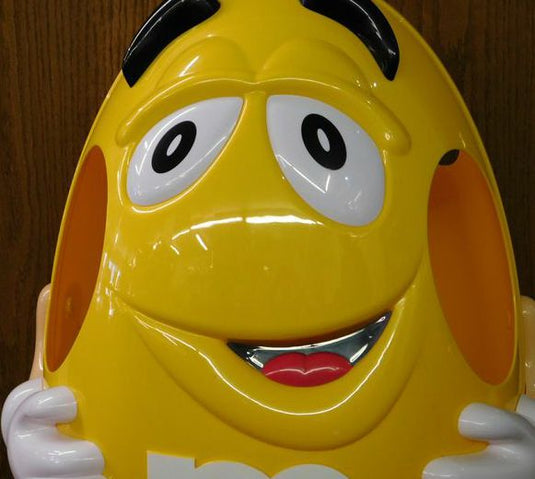 Yellow M&M Guy Display 41 on Wheels mm Store Display