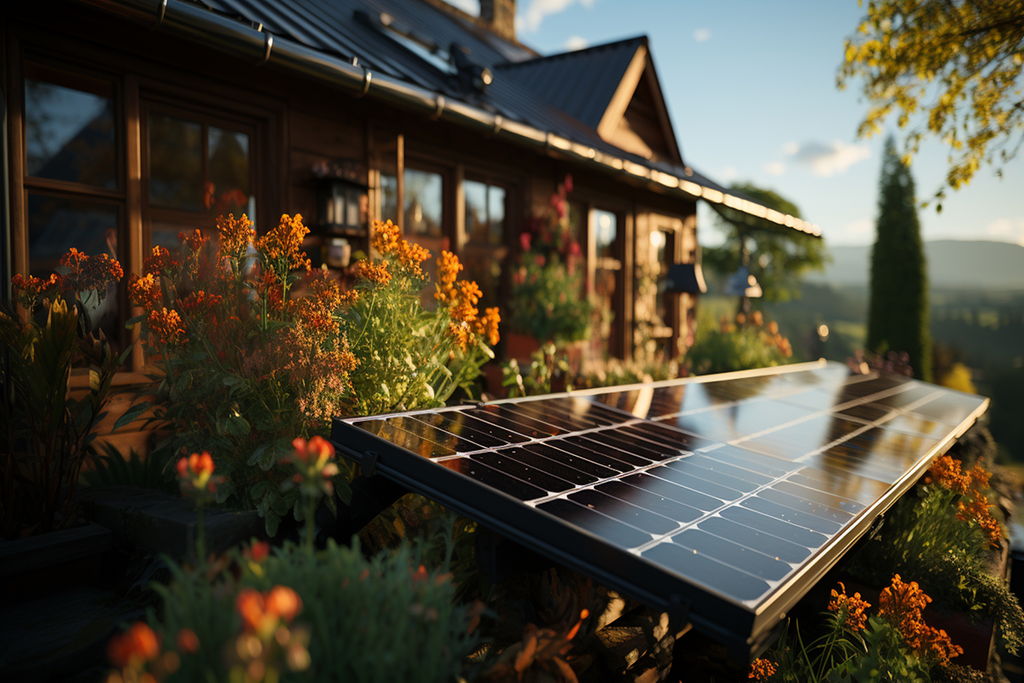 An energy-efficient home powered by solar batteries & panels