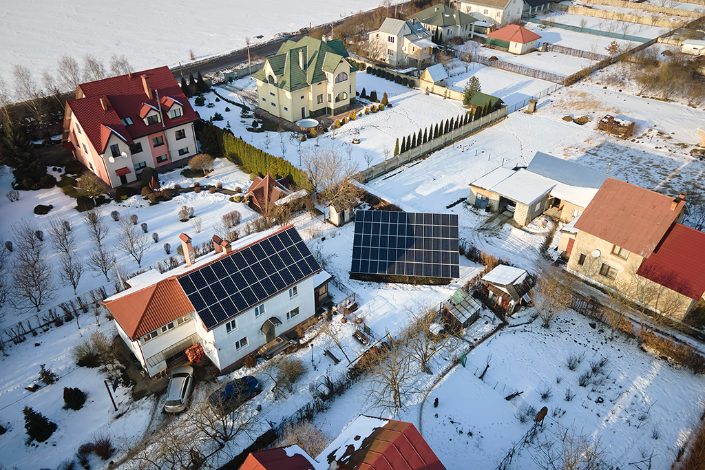 Solar Installation in Snowy Weather of Canada