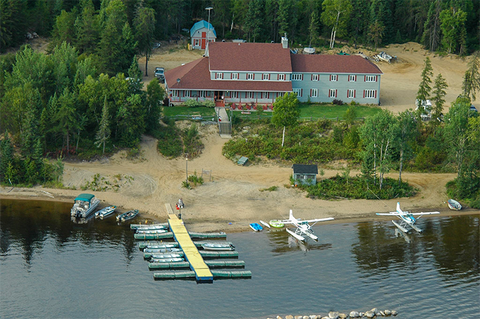 View of Kanawata outfitters from a plane 