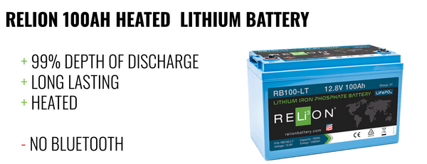 RELION 100Ah Heated Lithium Battery pros and cons