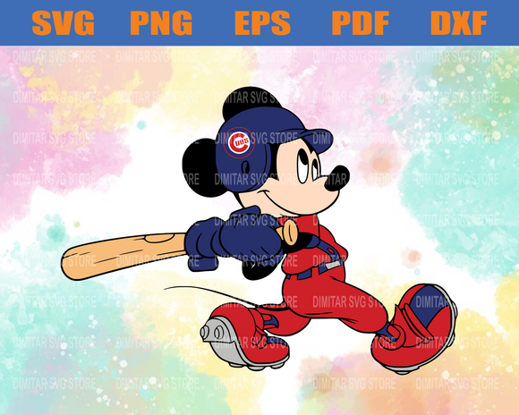 Download Chicago Cubs Mickey Svg Eps Png Dxf Pdf Baseball Svg Files Chica Newchic Digital