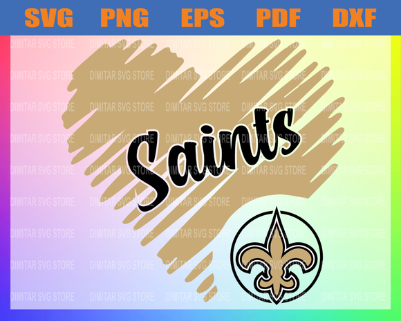 Download New Orleans Saints Heart Nfl Svg Sport Nfl Svg Heart T Shirt Heart Newchic Digital