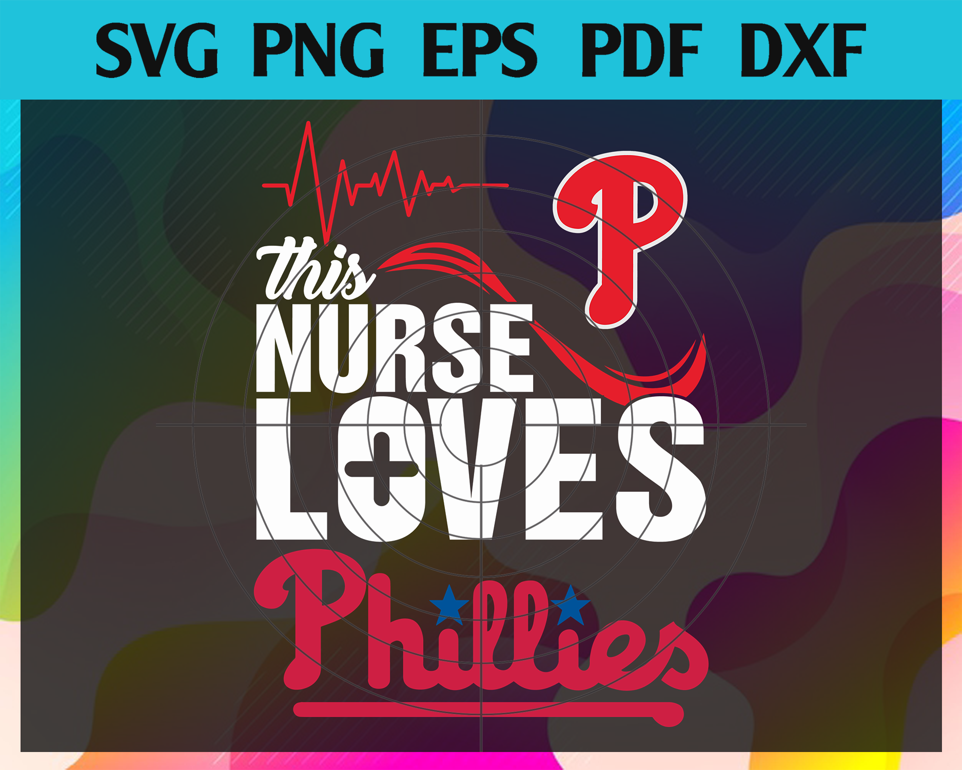 This Nurse Loves Phillies Svg, Philadelphia Phillies Svg, Phillies svg