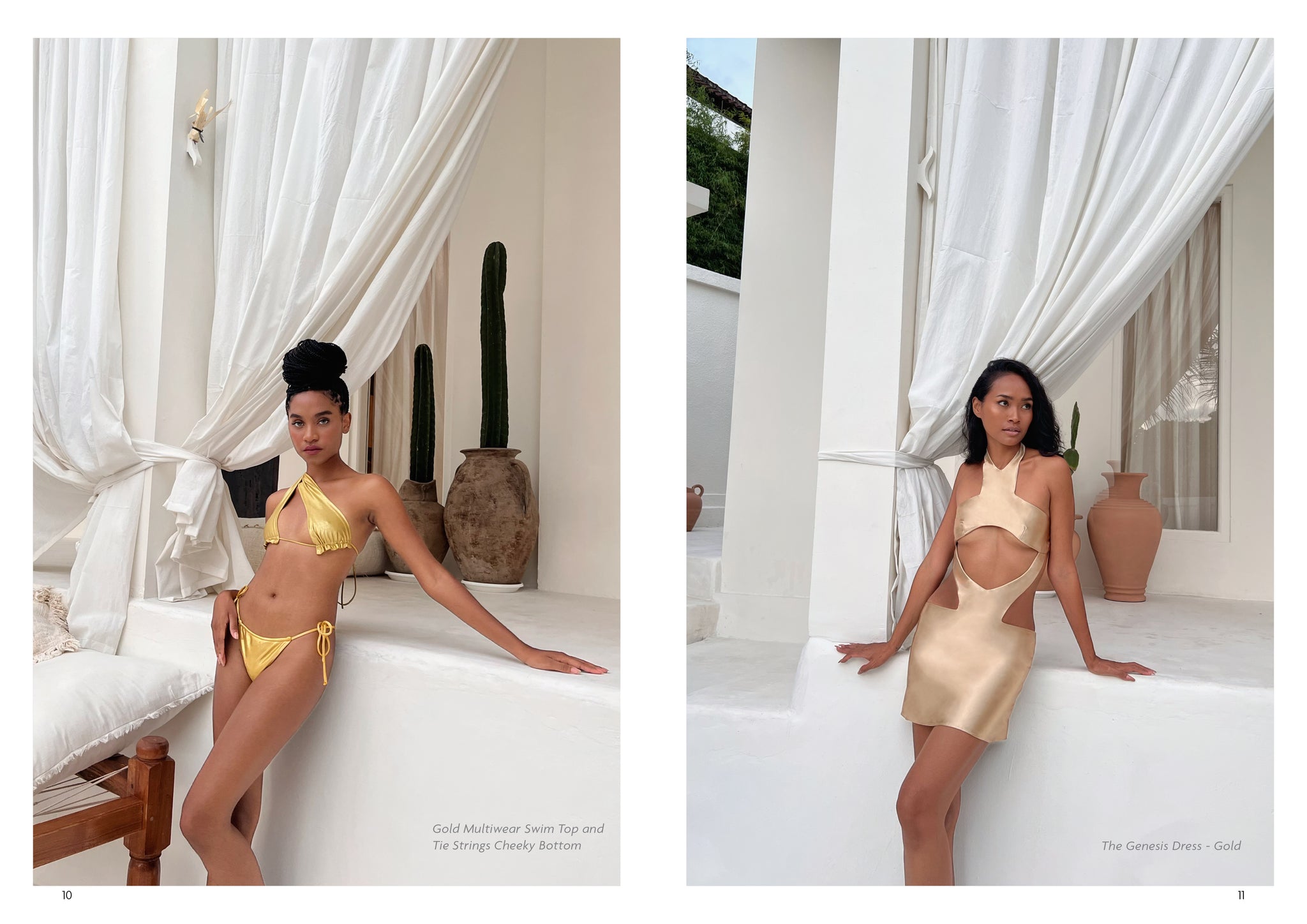 diaspora resort swimwear collection gold dress swimsuit bikini multiwear