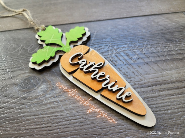 Personalized Easter Carrot Name Tag