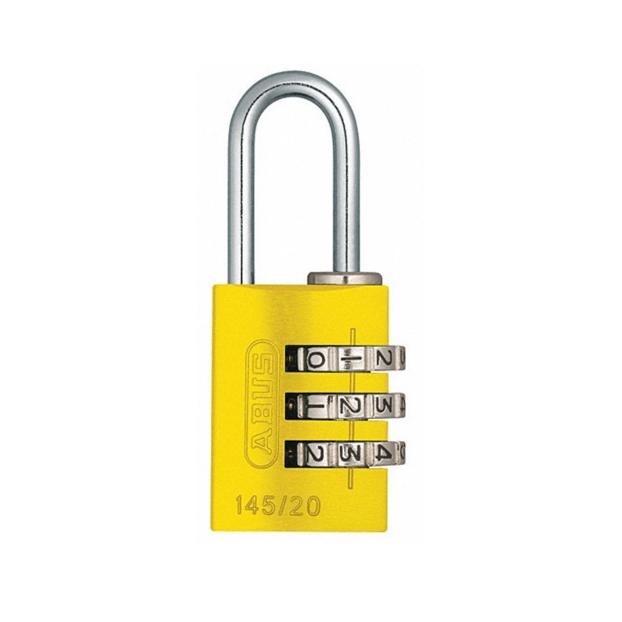 Abus 145/20 Yellow Combination Luggage Padlock