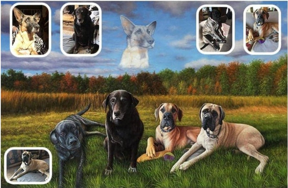 dog portrait paintings