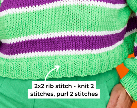 2x2 Rib Stitch