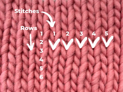 Knitted tension swatch