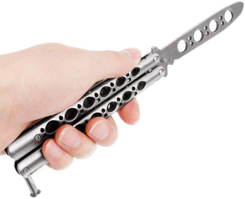 Butterfly Knife Trainer Training Practice Metal Steel Tool Sheath