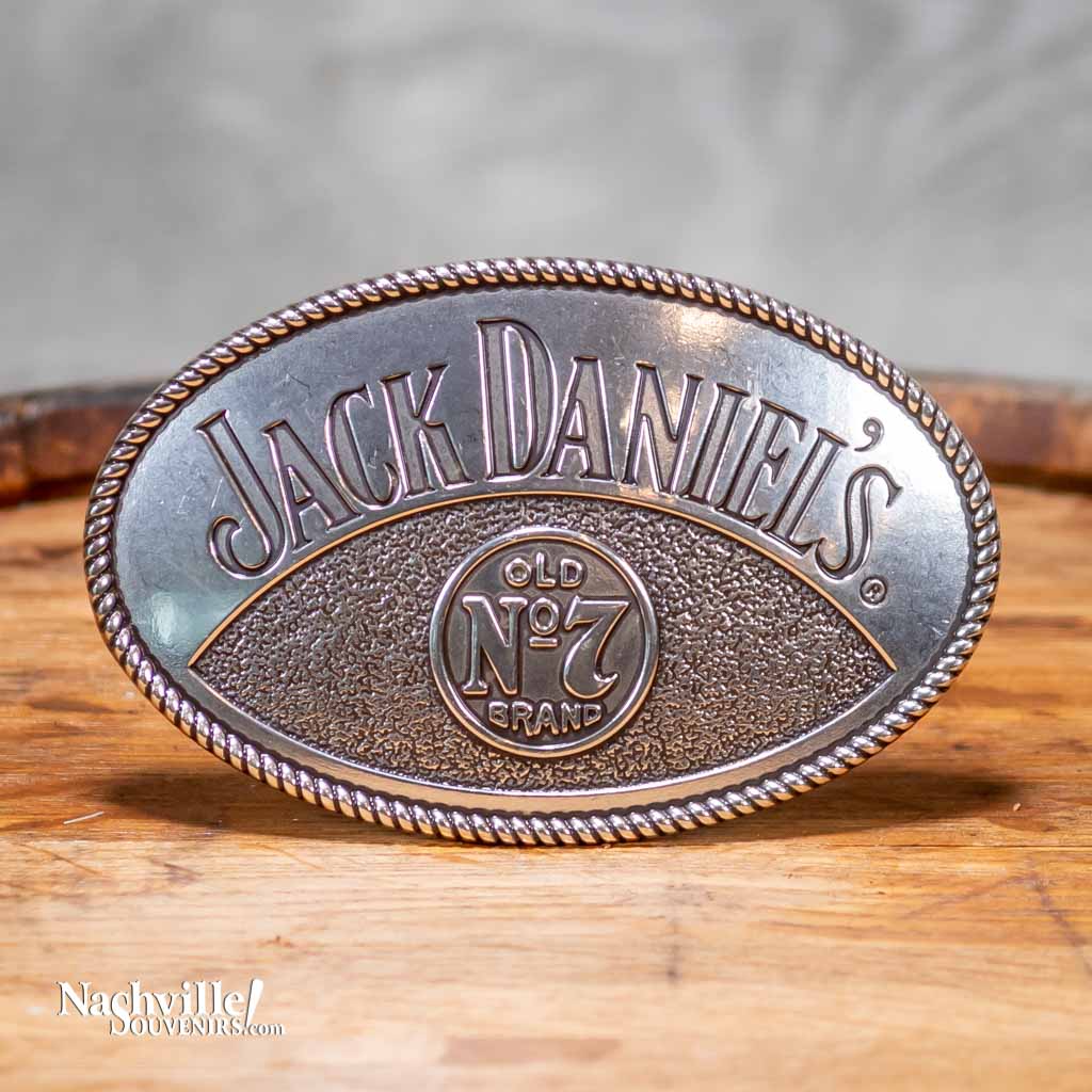 maat kom Bijlage Jack Daniels Cowboy Belt Buckle with Old No.7 Logo - NashvilleSouvenirs.com