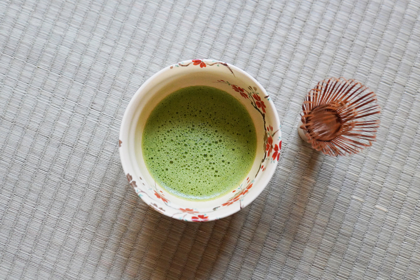A cup of matcha tea.