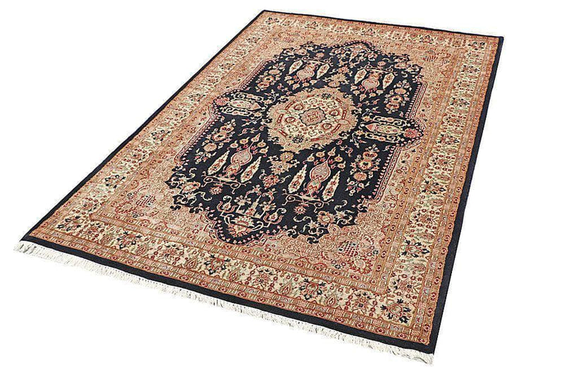Qaleen Carpets Black Isfahan 4' 7 x 6' 11 - No. 56759