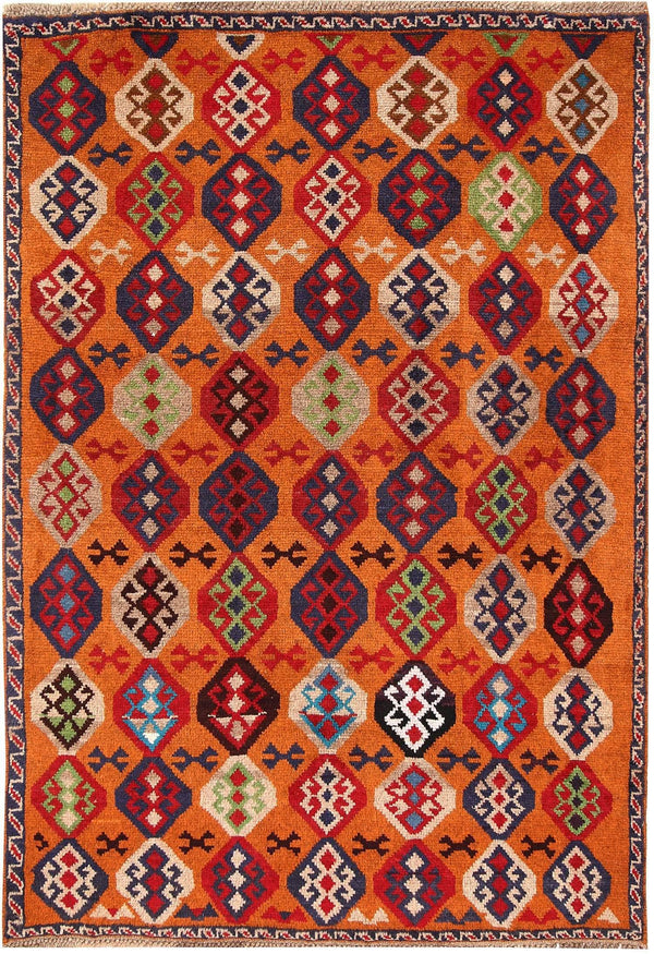 Qaleen Carpets Dark Orange Baluchi 4' 1 x 5' 10 - No. 64065