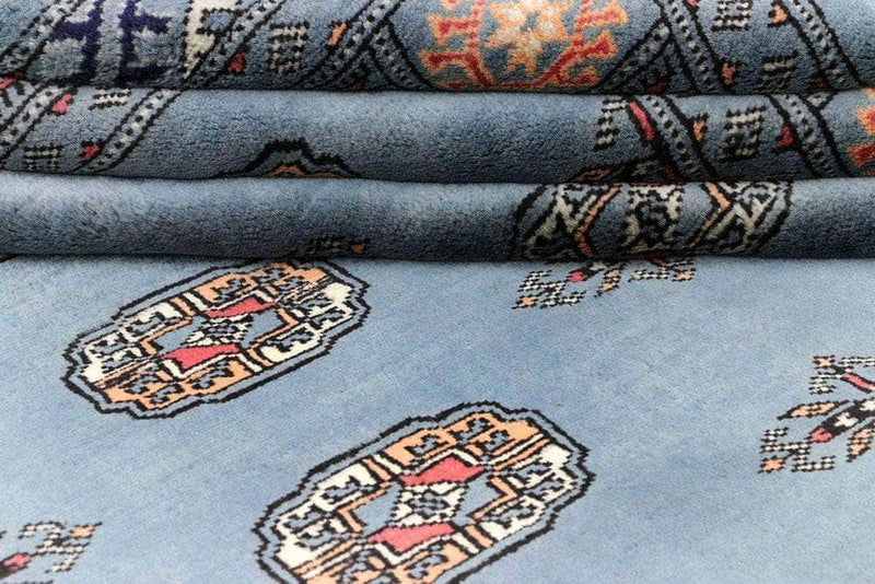 Qaleen Carpets Light Slate Grey Bokhara 4' x 5' 11 - No. 45781