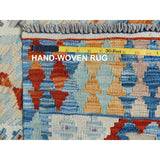 Shrugs Flat Weave 2'9"x4'1" Hand Woven Afghan Kilim Colorful Reversible Pure Wool Oriental Rug