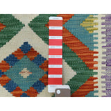 Shrugs Flat Weave 4'2"x5'10" Colorful Geometric Design Afghan Kilim Reversible Organic Wool Hand Woven Oriental Rug