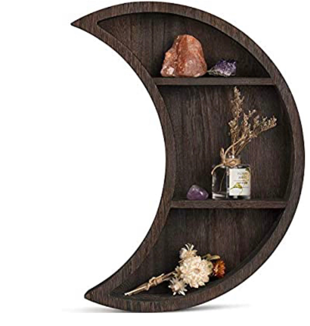 wood moon shelf