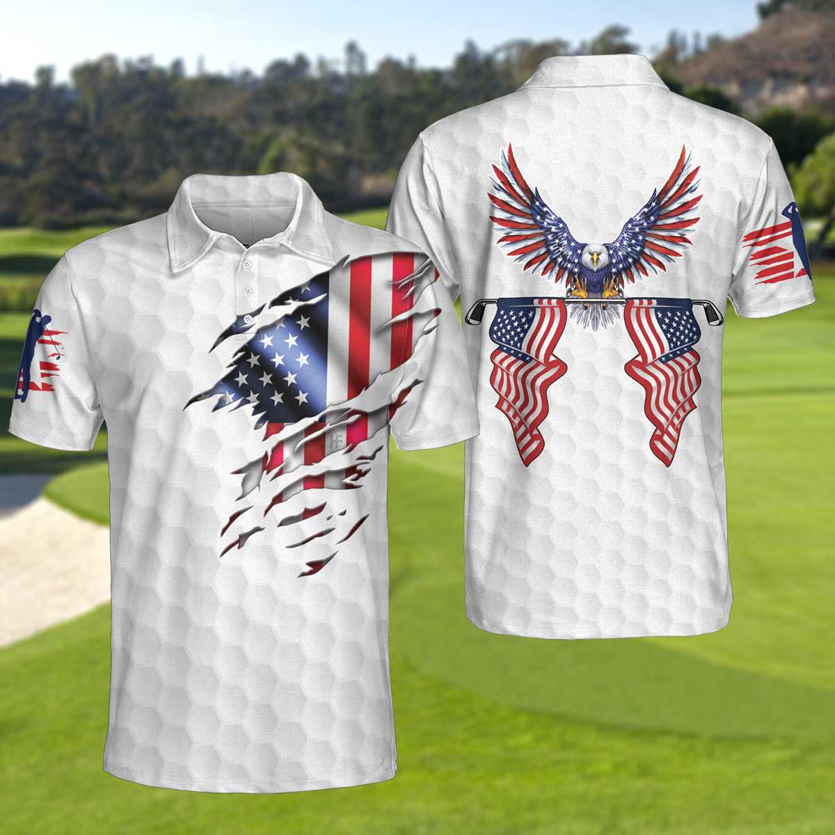 american flag golf shirt